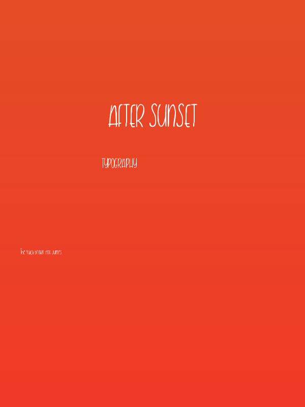 After Sunset Poster