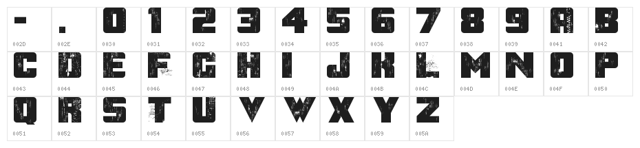 After the Goldrush Character Map