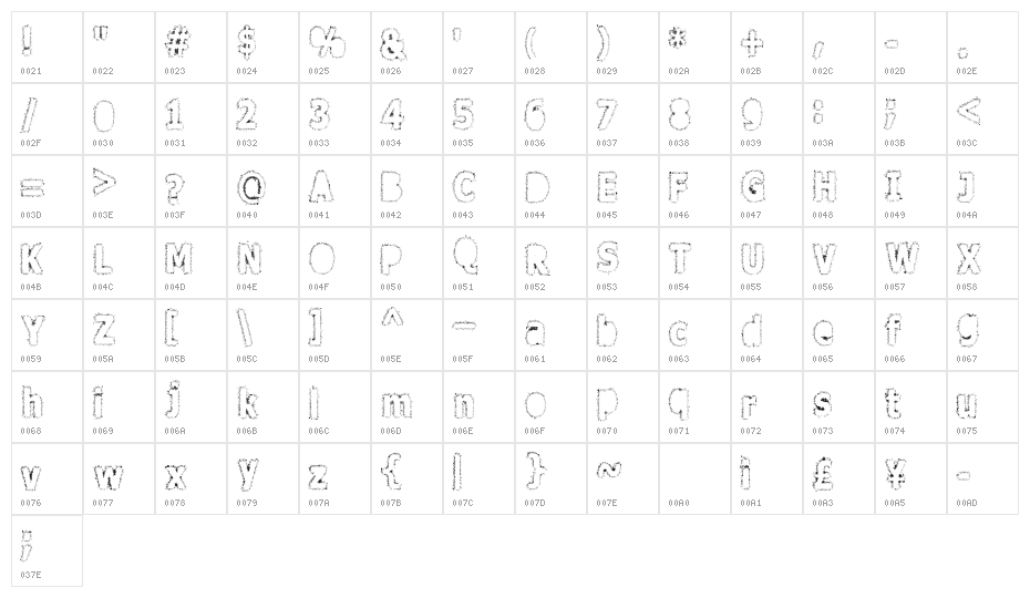 AfterSchool Character Map