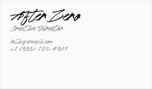 AfterZero Business Card