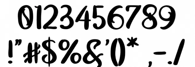 Afterglow FREE Font OTHER CHARS