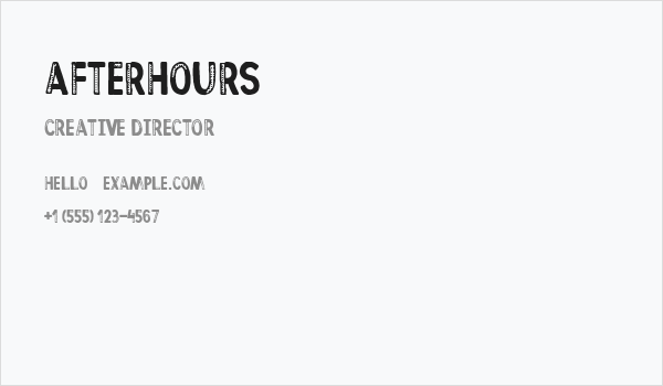 Afterhours Business Card