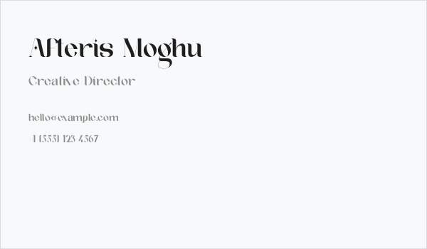 Afteris Moghu Business Card
