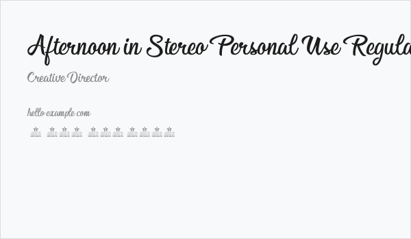 Afternoon in Stereo Personal Use Regular Business Card