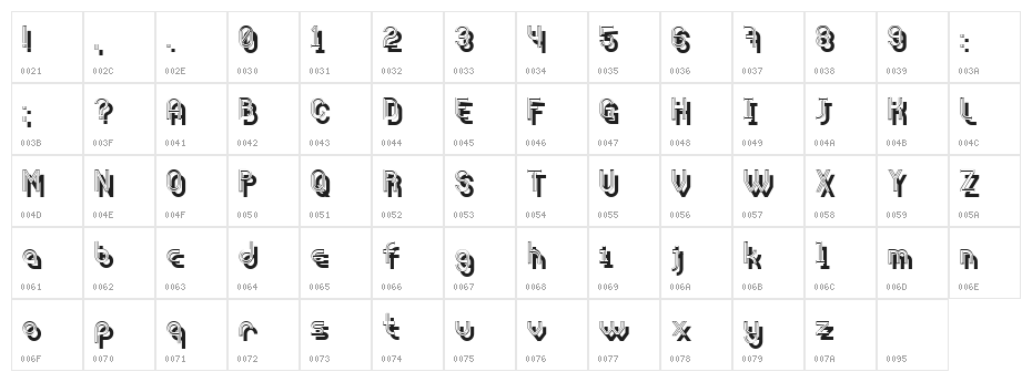 Afterparty Regular Character Map