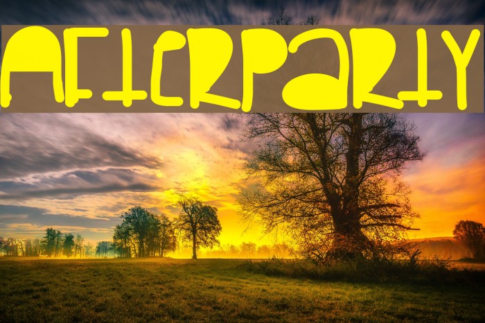 Afterparty Font examples