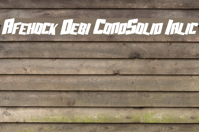 Aftershock Debris CondSolid Italic Font examples