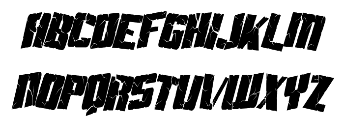 Aftershock Debris Condensed Italic Font LOWERCASE