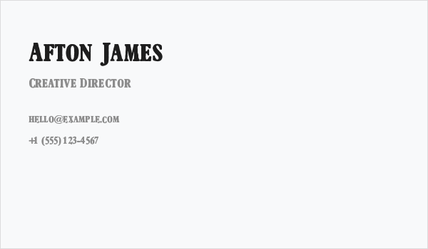 Afton James Business Card