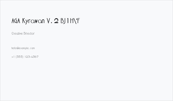 AGA Kyrawan V.2 BJ1H'F Business Card
