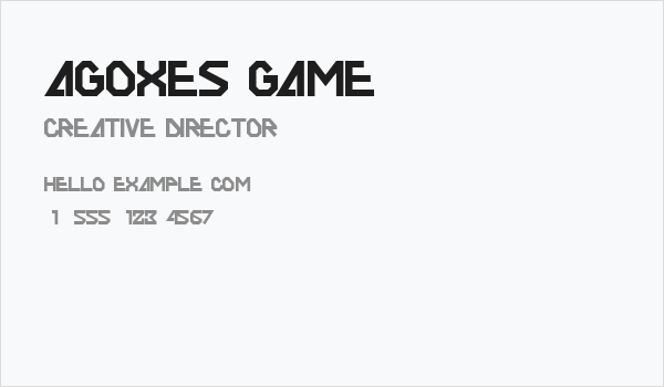 AGOXES GAME Business Card
