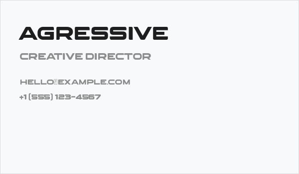 AGRESSIVE Business Card