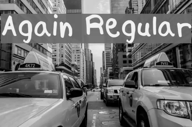 Again Regular Font examples