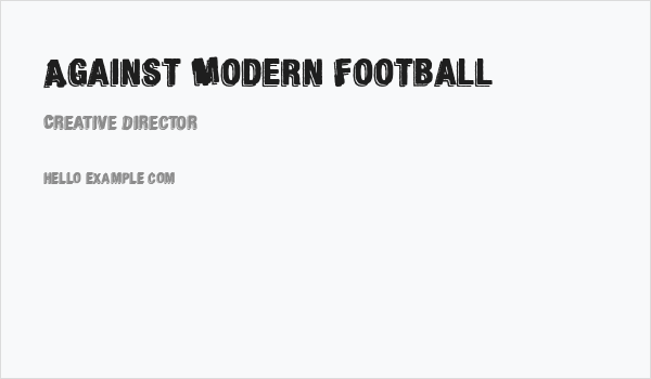 Against Modern Football Business Card