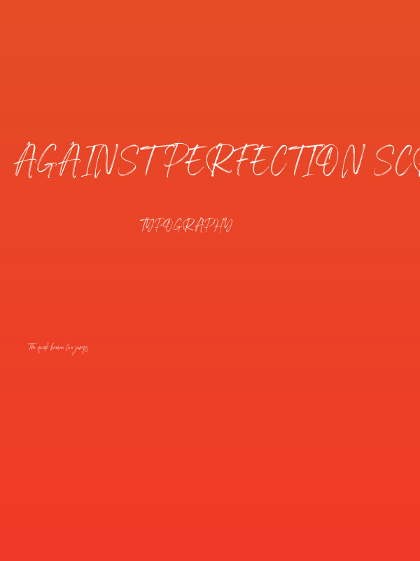 Against Perfection Script Perso Poster