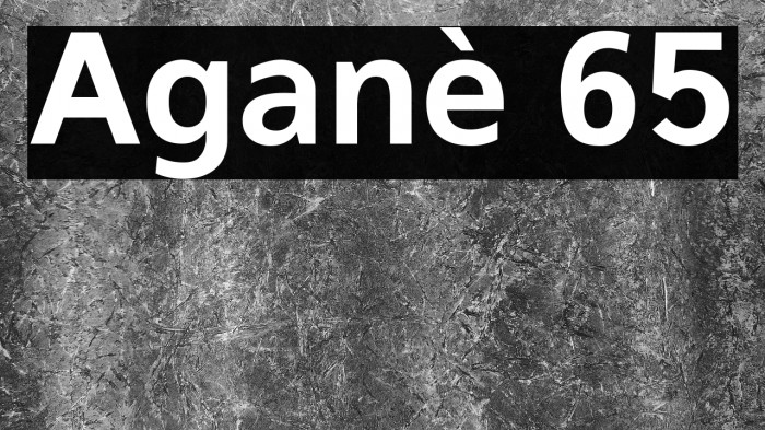 Aganè 65 Example 3