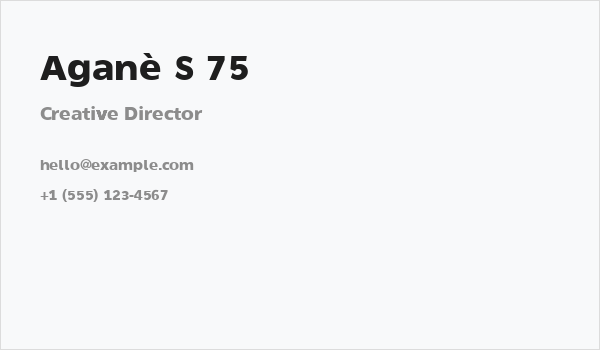 Aganè S 75 Business Card