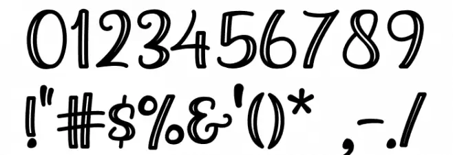 Agatha Caroline Outlined Font OTHER CHARS