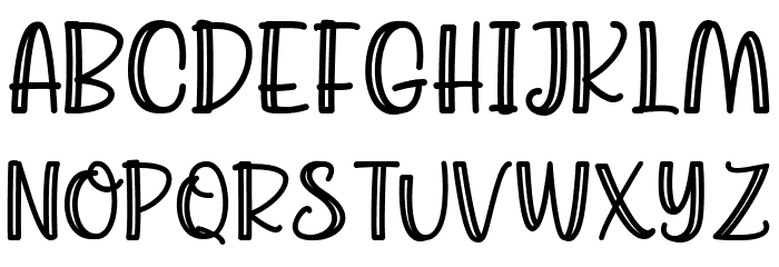 Agatha Caroline Outlined Font LOWERCASE