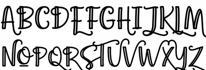 Agatha Caroline Outlined Шрифта ВЕРХНИЙ