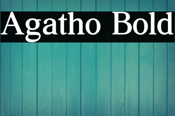 Agatho Bold Example 2