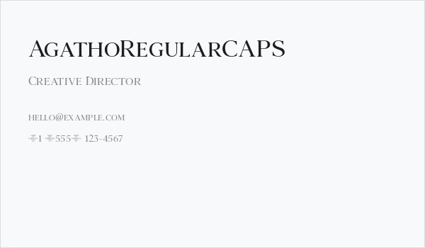 AgathoRegularCAPS Business Card