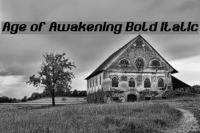 Age of Awakening Bold Italic Schriftart examples