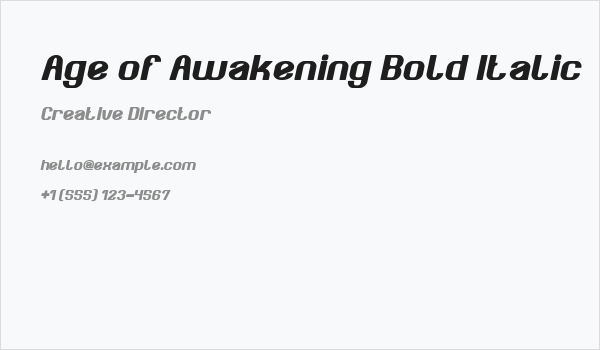 Age of Awakening Bold Italic Business Card