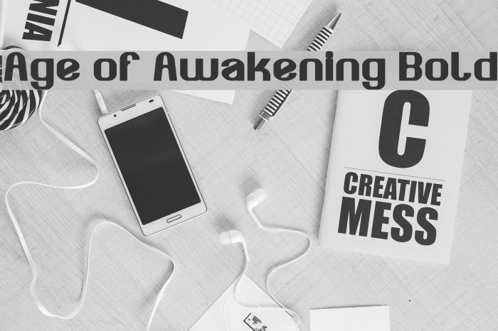 Age of Awakening Bold Font examples