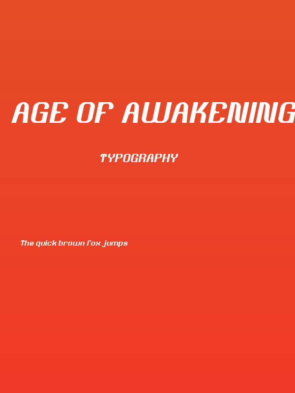Age of Awakening Italic Poster