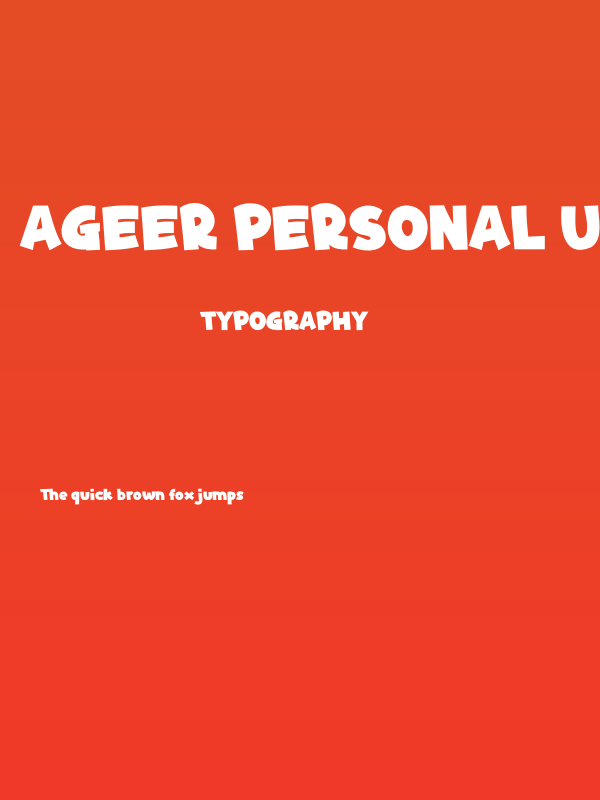 Ageer Personal Use Poster