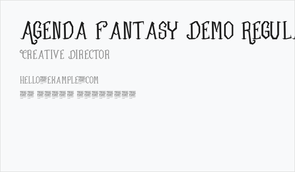 Agenda Fantasy Demo Regular Business Card