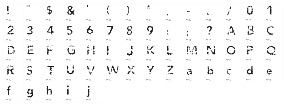 Agenda Regular Character Map