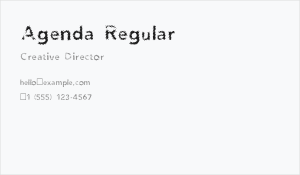 Agenda Regular Business Card