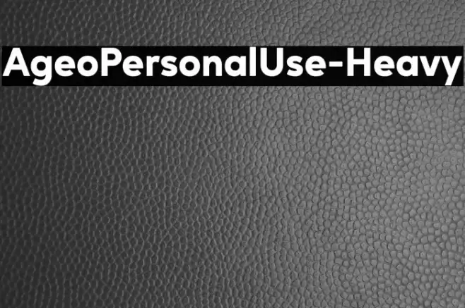 AgeoPersonalUse-Heavy Font examples