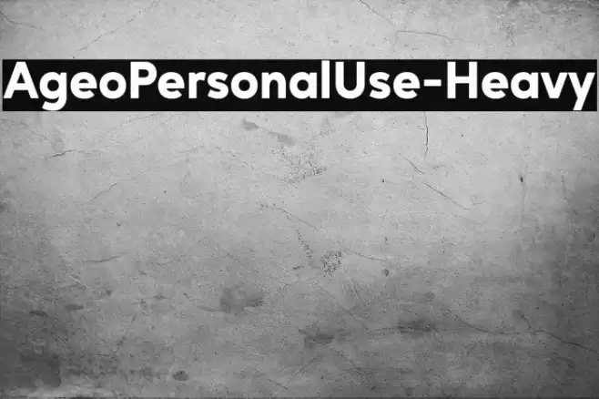 AgeoPersonalUse-Heavy Font examples