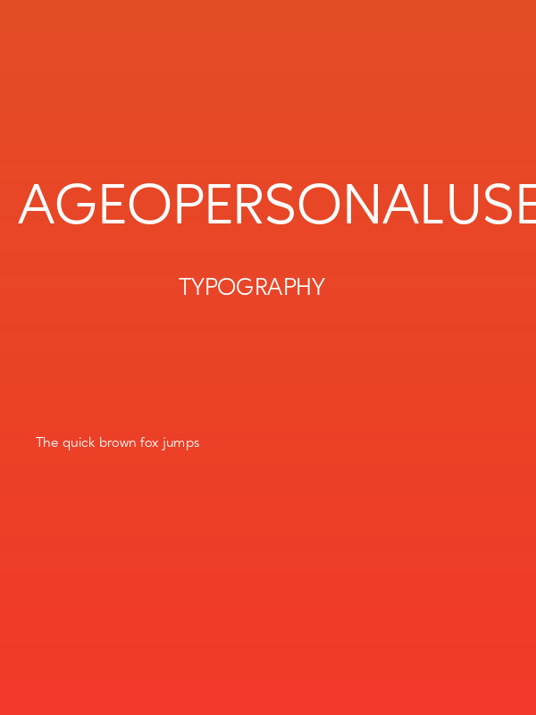 AgeoPersonalUse-Regular Poster