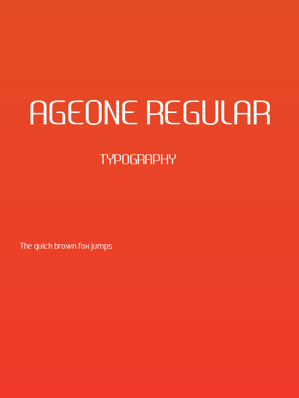Ageone Regular Poster