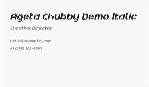 Ageta Chubby Demo Italic Business Card