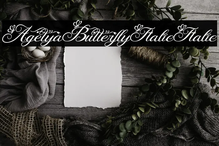 Agetya Butterfly Italic Italic Example 2