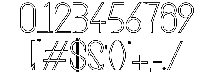 Aggressor Outline Font OTHER CHARS