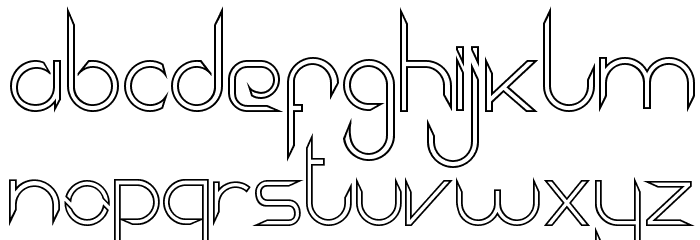 Aggressor Outline Font LOWERCASE