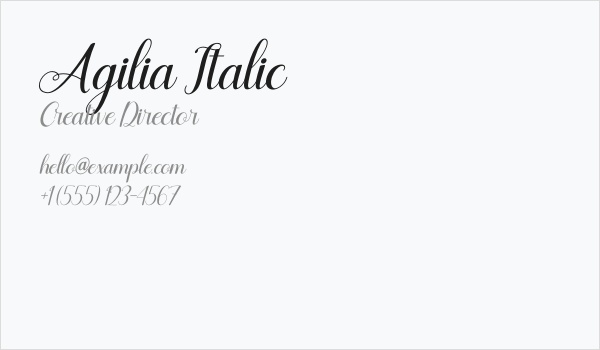 Agilia Italic Business Card