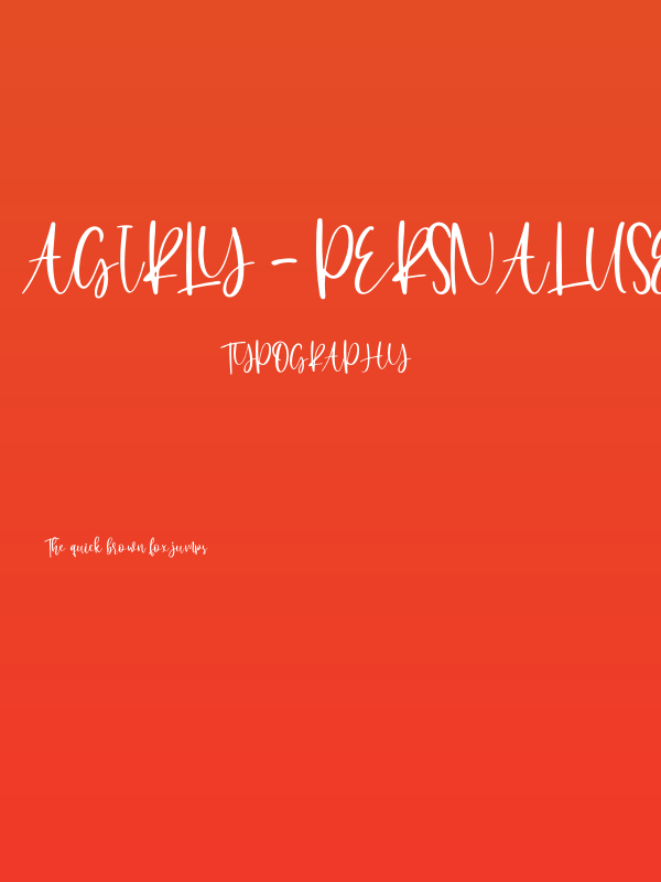 Agirly - Persnal Use Poster