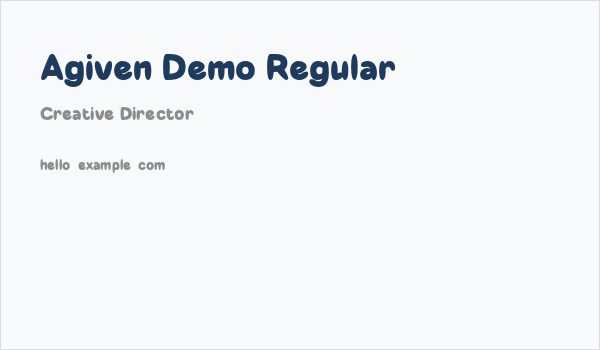 Agiven Demo Regular Business Card