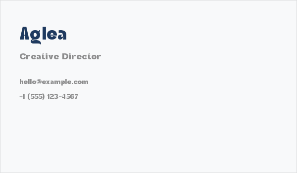 Aglea Business Card
