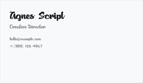 Agnes Script Business Card