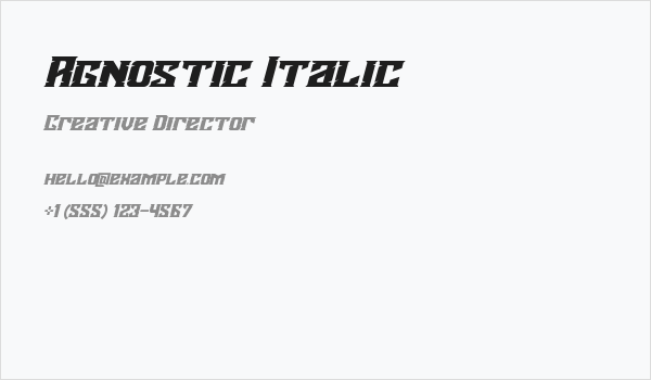 Agnostic Italic Business Card