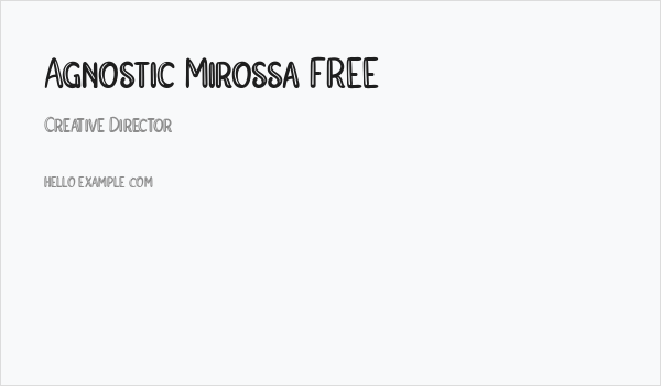 Agnostic Mirossa FREE Business Card