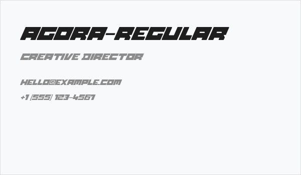 Agora-Regular Business Card